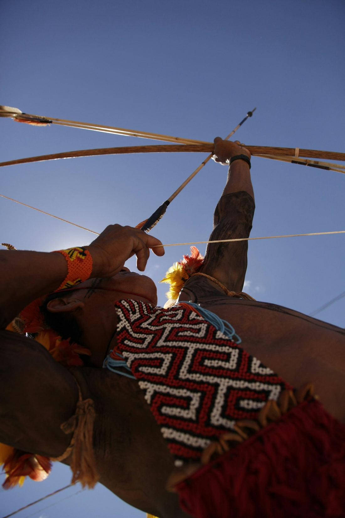 a person holding a stick