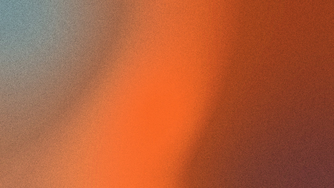 Abstract blend of orange, blue, and brown colors