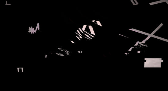 Abstract black and white geometric shapes and lines.