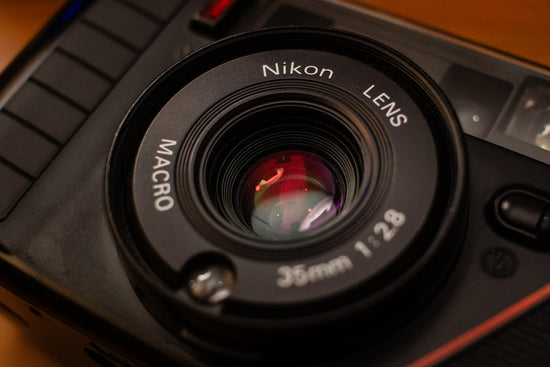 Close-up of a nikon 35mm f2.8 macro lens.