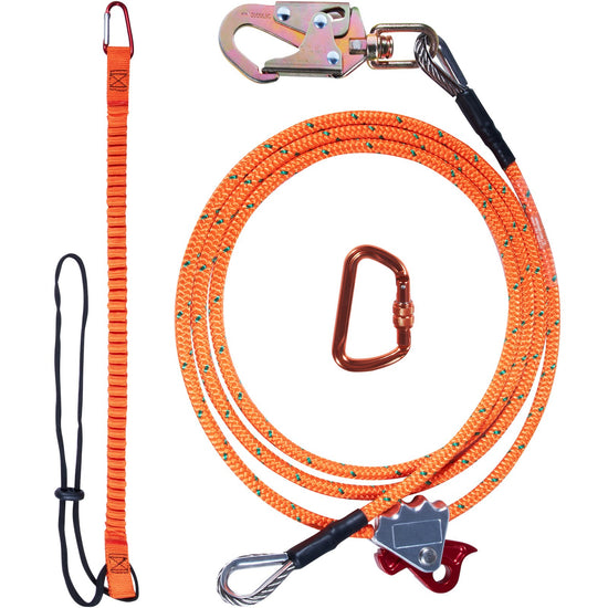 Steel Core Safety Lanyard - 12ft Heavy-Duty Climbing & Tactical Rope with 25KN Rating (ANSI Certified)