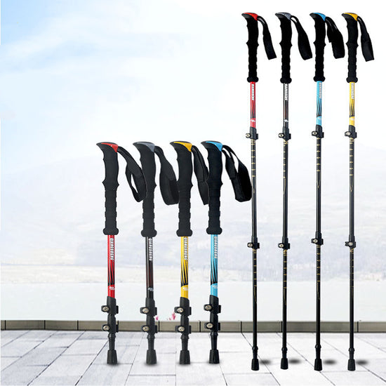 Premium Telescopic Trekking Pole - Ultra-Light 7075 Aluminum with Straight Grip