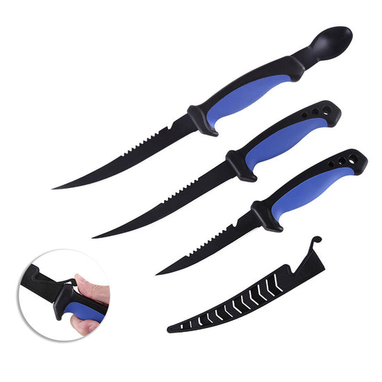 Professional Back-Tooth Fish Cutting Knife | 420JS Stainless Steel Slicer with Protective Cover
