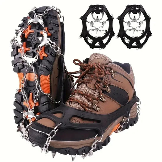 Ice Traction Cleats - Universal Anti-Slip Boot Spikes with 19 Steel Points (1000g)