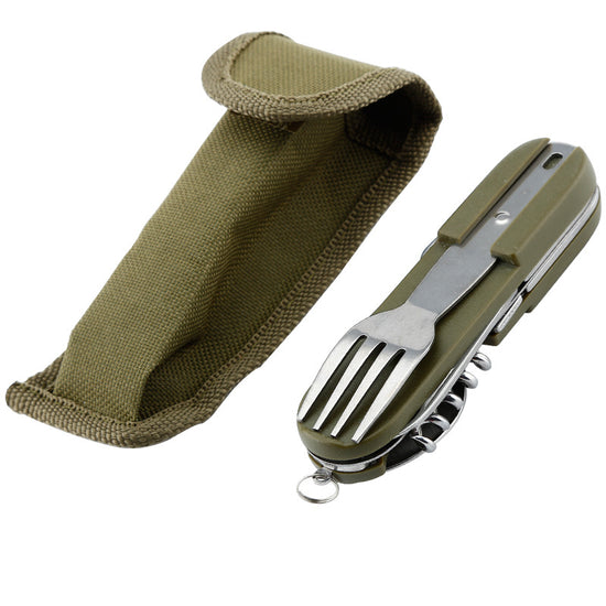 Commando 7-in-1 Camping Multi-Tool | Folding Utensils with Bottle Opener