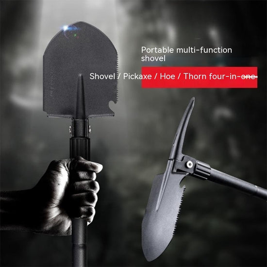 Folding Tactical Shovel - Multi-Tool Survival Spade for Camping, Emergency & Off-Road (47cm Alloy Steel)
