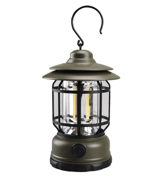 Solar Rechargeable Camping Lantern - Multi-Mode LED Light with Power Bank Function (USB + Solar)