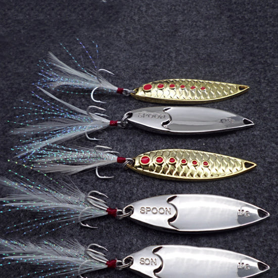 Slayer Series Precision Casting Spoons | Kinetic Flash & Blood-Groove Feather Hook Lures