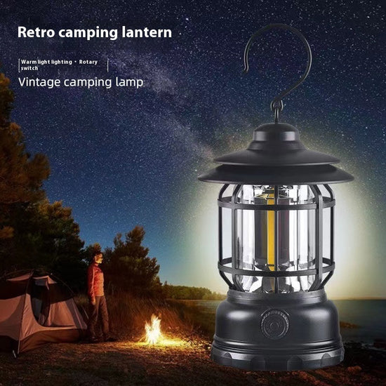 Portable Camping Lantern - Rechargeable LED Light with Multiple Power Options (166mm, 350g)