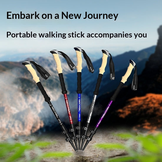 Classic 3-Section Trekking Poles - Telescopic Aluminum Alloy 62-135cm for Men & Women