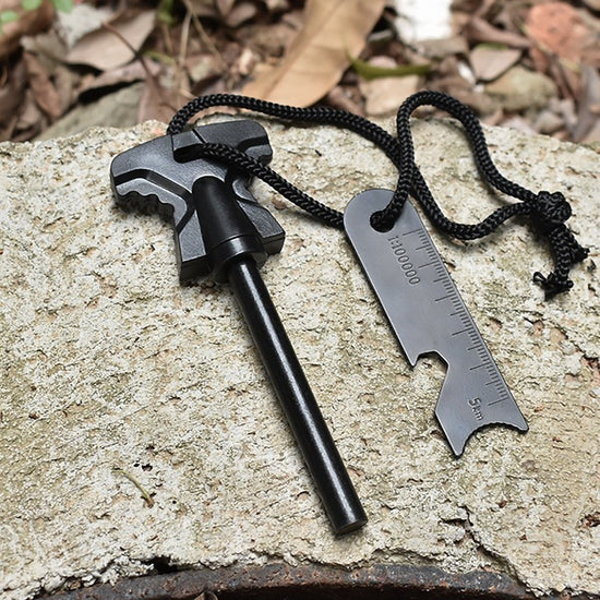 Fire Starter Multi-Tool - Ferrocerium Rod with Striker & Bottle Opener (117mm, 60g)