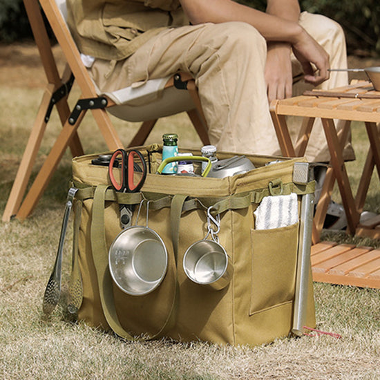 Nomad 600D Foldable Storage Organizer | Camping Gear Box with 20 Hanging Points