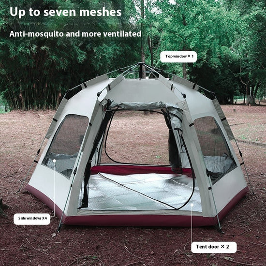 Horizon-6 Hexa-Vault Tent | 6-Person Automatic Hexagonal All-Season Basecamp Shelter
